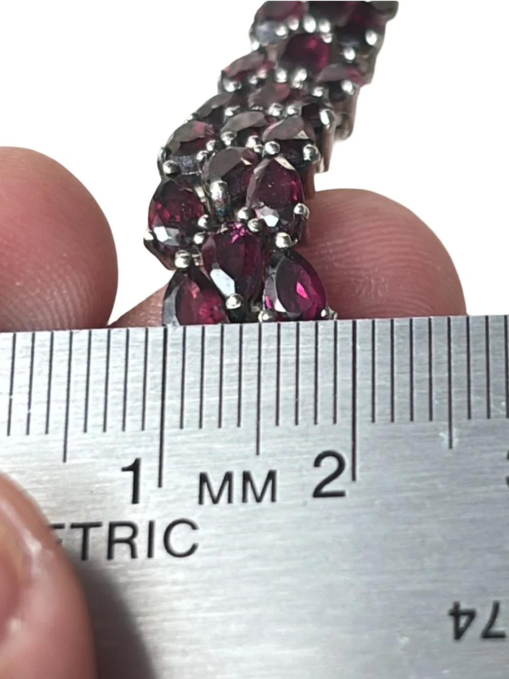 Sterling Silver Red Garnet Tennis Bracelet